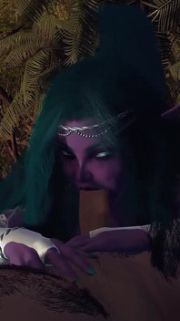 Noční elf princezna vám kouří na zahradě POV 3D porno