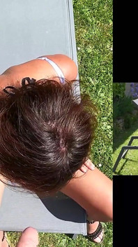 MILF cantik dalam pakaian dalam putih seksi dikongkek gaya doggy di luar dan memancut mani pada pantat besarnya