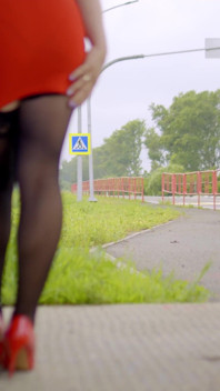 112-i Love škádlení řidičů, Sexy Oblečená v sukni a punčochách, Při čekání na můj autobus *60fps