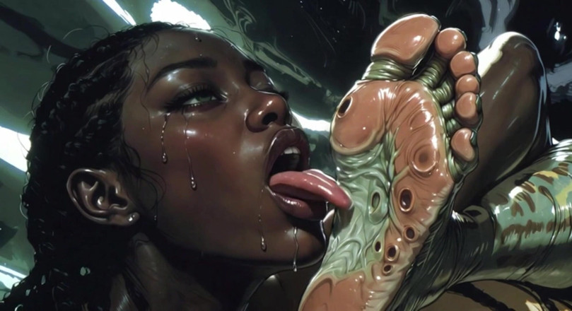 YOUR BEST FANTASY: Une Esclave Noire Se Fait Lécher Et Adorer Des Pieds...