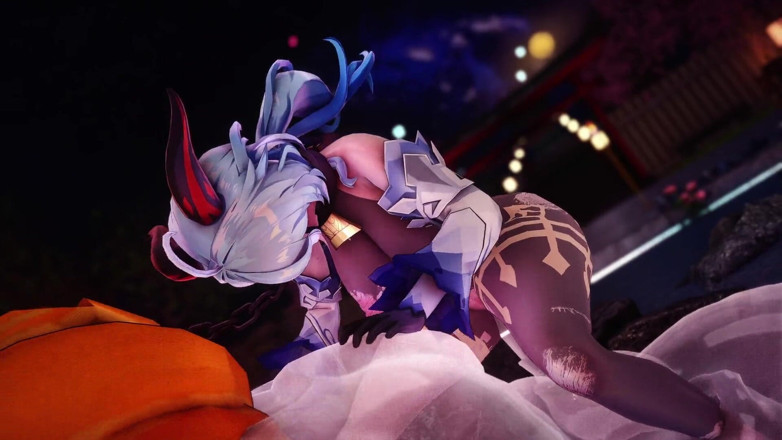 NSFWOtaku: Genshin Impact - žhavé jarní monstrum šukání Nadržené Ganyu - 3D Hentai Animace
