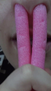 He Plays with My Nose. I Put a Thin Pink Silicone Pad in My Nose and Play with It. I Don't Know What It Is,