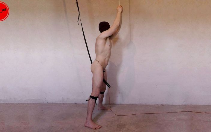 TOMMY___1995: Anal hook + chastity + vibrator edging - prostate milking restrained straight twink