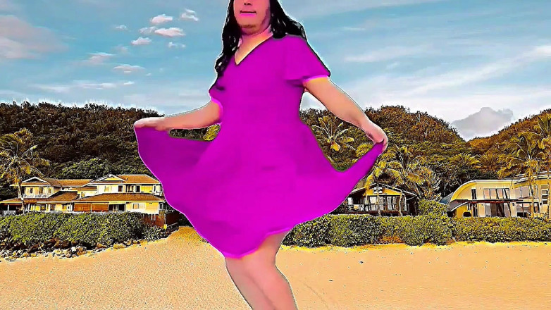 Kitty_Cross: Playful Sissy Hiding Face Behind Stuffed Teddy Bear