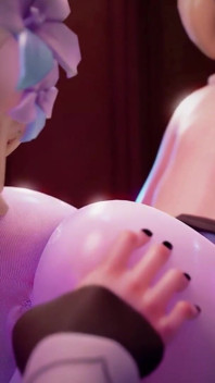 Lumine Fondling Barbara's Ass! Inversed Facesitting Genshin Impact Ass Kissing Spreading Cheeks 120
