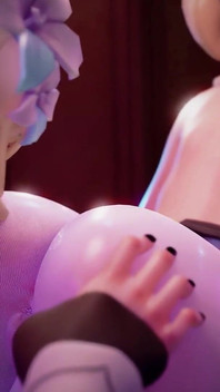 Lumine Fondling Barbara's Ass! Inversed Facesitting Genshin Impact Ass Kissing Spreading Cheeks 120