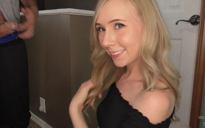 Marissa Sweet: Blonde Housewife Stroking a Cock and Getting a Facial Behind...