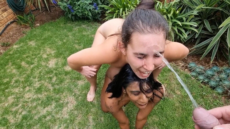 domslutfucker: Interracial FFM Face Piss Compilation