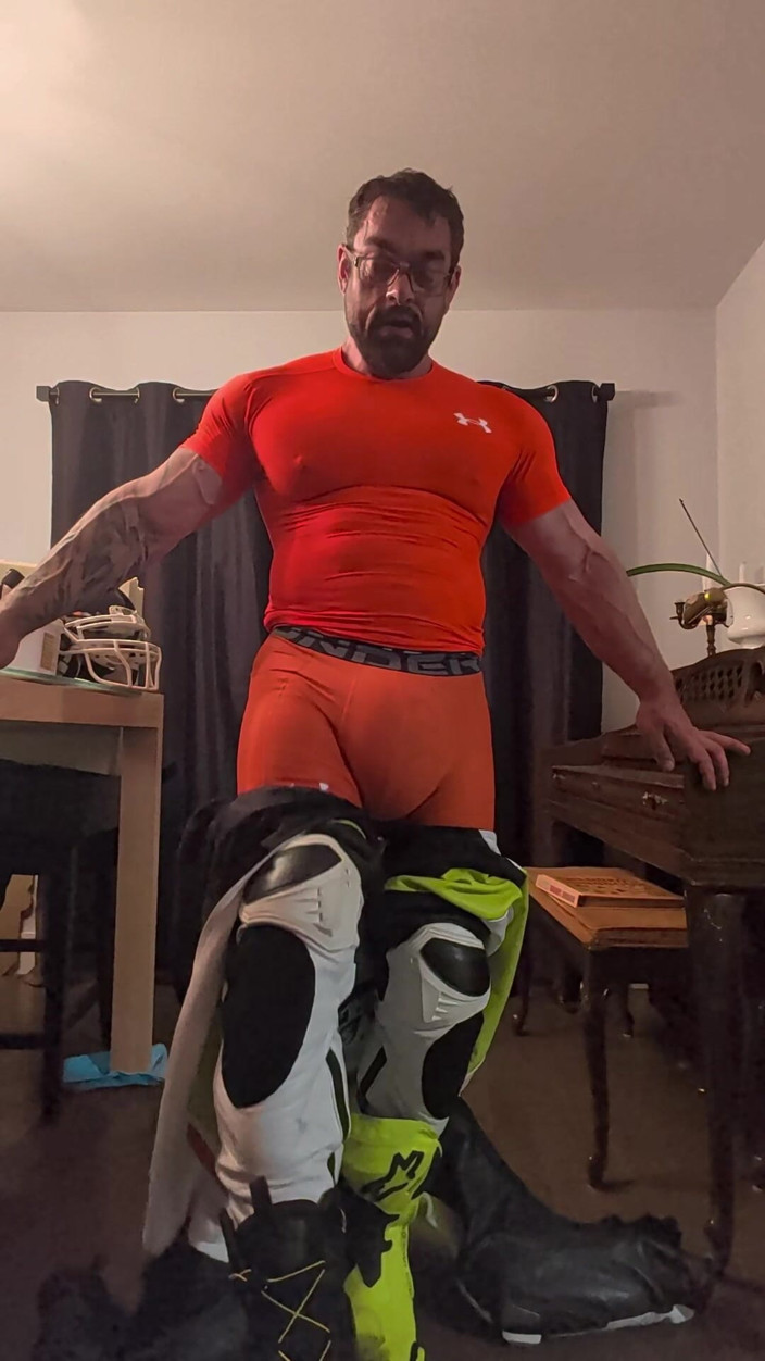 Bruiserwood: In Leather Motogp Suit After Gym