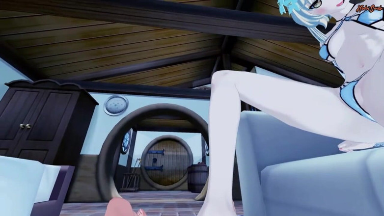 Hentai Smash: Lumine te fait un footjob en POV jusqu'à ce que...