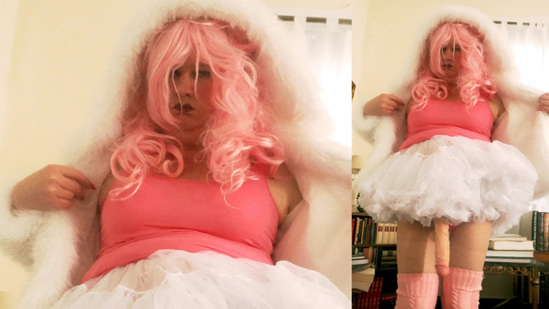 Trans fur bitch: Maxi Fan-version Ostereiersuche Mit Schwanz in Pelz Und Petticoat