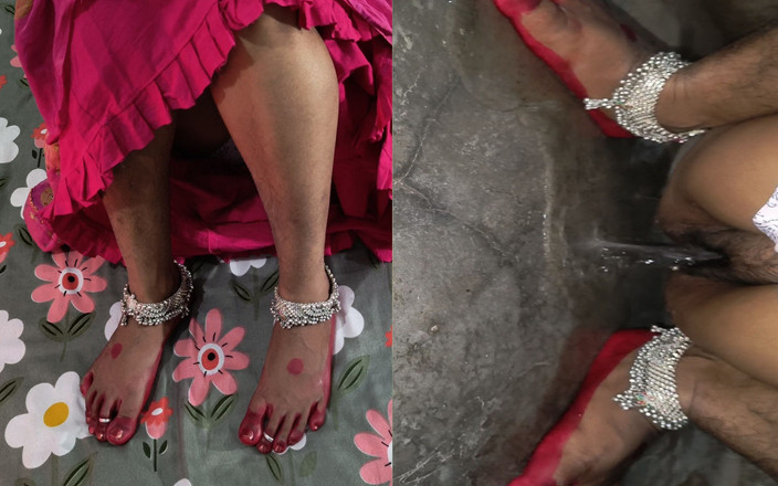 Happyhome: Frumoasă indiancă bhabhi care se pișă, videoclip de aproape cu...