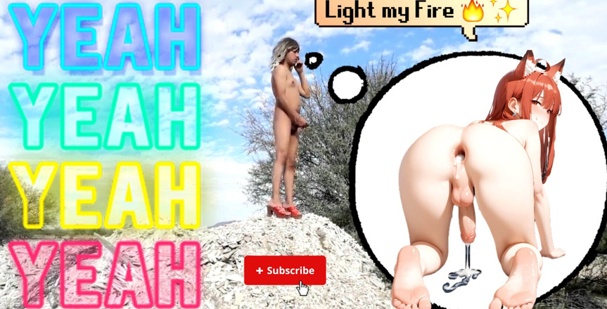 Misaelechowski: Süße kleine schlampe in high heels masturbiert nackt in der Öffentlichkeit,...