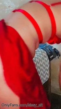 Sexy shemale in red lingerie watermark.mp4
