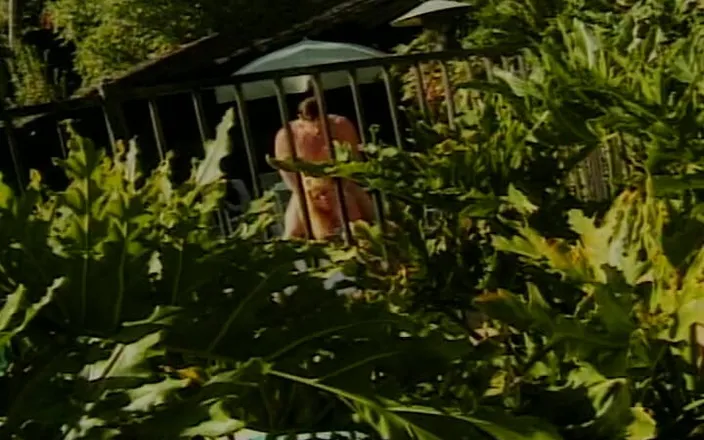 Lovers Of Vintage: Classic Blonde MILF Rides Big Dick in the Backyard
