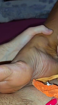Stepmom Helps Stepson Cum on Her Panties