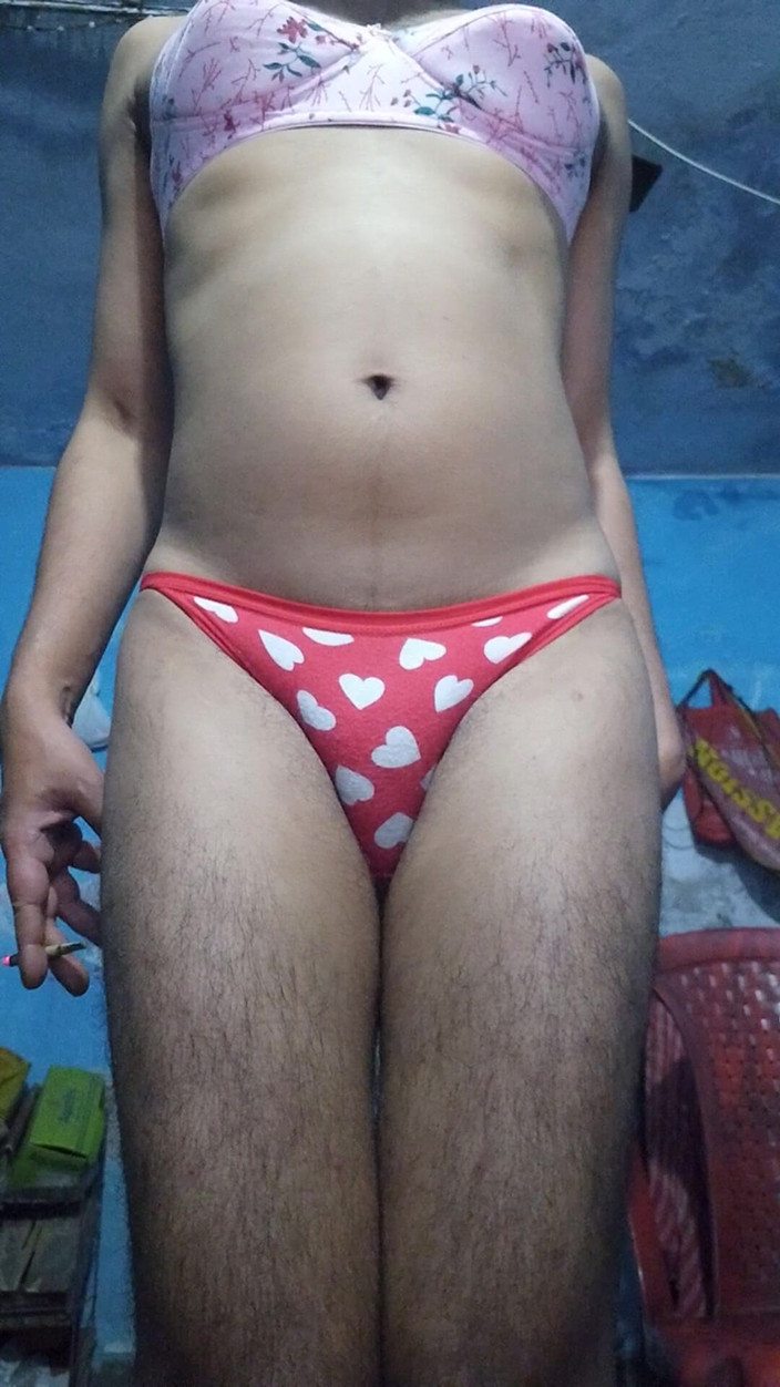 Lustyizlife: Horny Indian Teen Femboy Wearing His Step Sister's Bra and...
