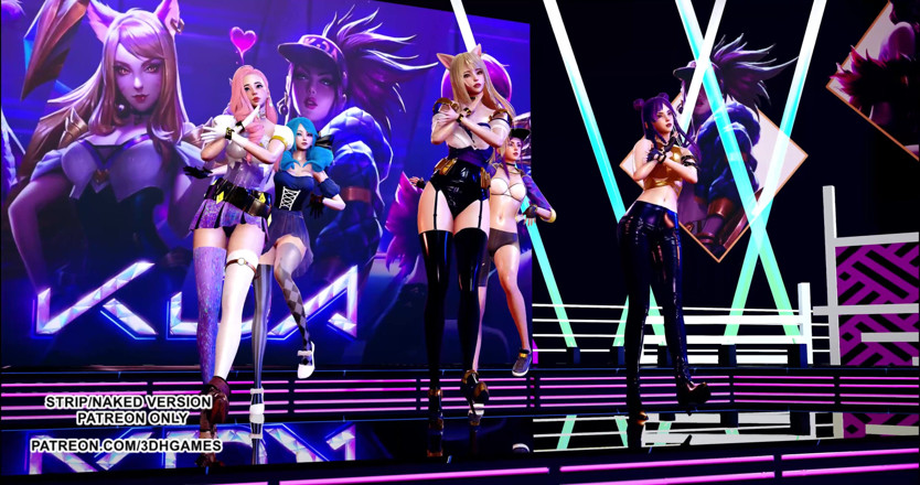 3D-Hentai Games: Gfriend - Glass bead Ahri, Akali, Seraphine, Kaisa, Gwen sexy Kpop...