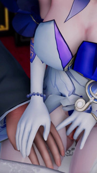 [MMD] Honkai Iron Robin Seksowna suknia ślubna Ahei Twarz Oral Riding Strój kąpielowy Białe pończochy Szpilki Wewnętrzny Wytrysk Ciasna cipka