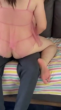 Chinese Stripper Teases and Sucks My Dick Before Getting Fucked by Me Doggystyle on the Sofa