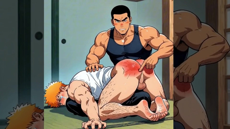 Real narrated fantasy Hentai: Spanking Session for Round Male Buttocks. Yaoi 3D Hentai Animation.