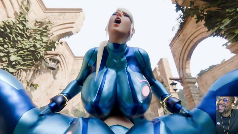 L6RD7BLU3 FUTA: Gruby transseksualny kutas Angela Spuści Głęboko w Sue Storm, Samus...