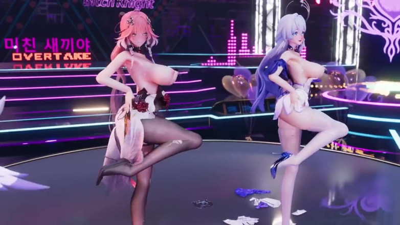 MikuMotion: Tańczenie i klapsanie nożyczkami Ming Tide &amp; Battle Podwójny korek analny...