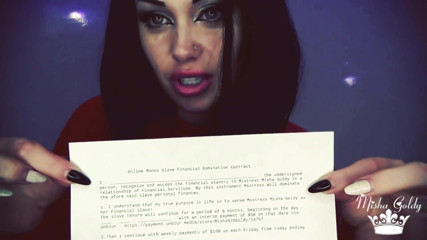 Goddess Misha Goldy: Contratto di debito finanziario! Come diventare il mio