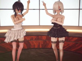 Mmd anime girls: Mmd R-18 cô gái anime khiêu vũ gợi cảm (clip 48)