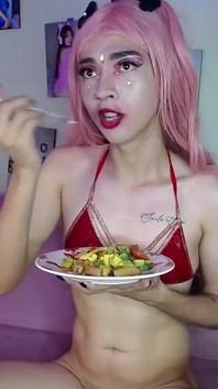Wonder Sofi Eating Her Lunch Naked