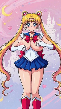 Sailor moon scuote la sua figa dal culo stretto