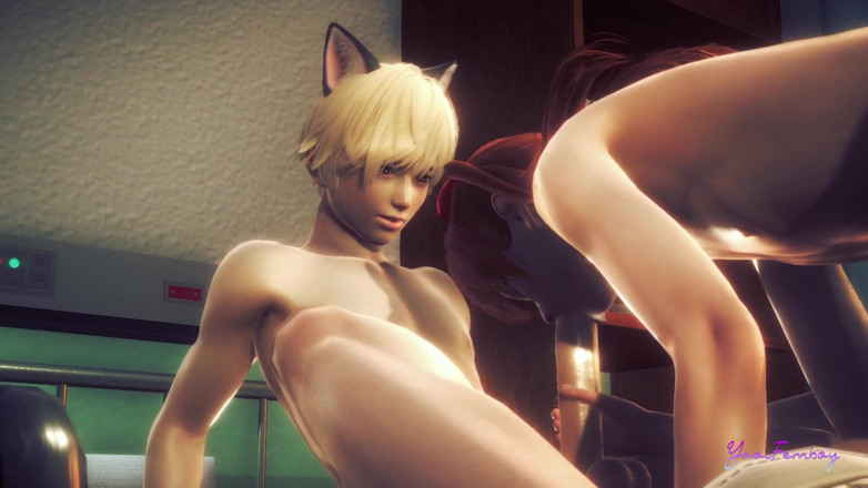 Yaoitube: Evangelion Asuka - ¿Asuka Femboy está lista para tragar todo ese semen?