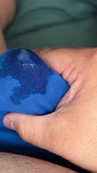 Cumming in Blue Briefs