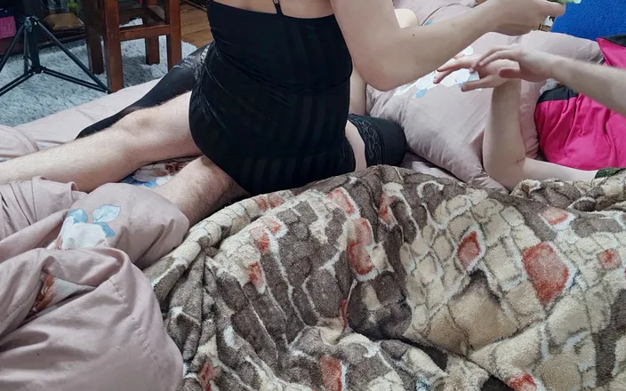 Viktoria_sekret: Wife talking to husband and taking her friend's cock part 1
