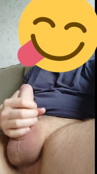 Me Gently Jerking My Hard and Smooth Cock Ending up In Creamy Cumshot Spilled onto T-Shirt