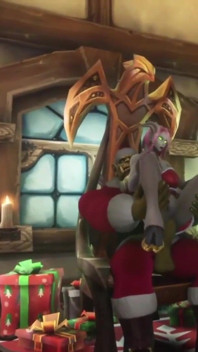 Une démone sexy chevauche la bite du père Noël d'Or : parodie de Warcraft
