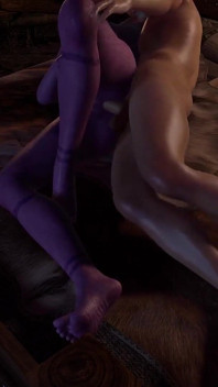 Purple Night Elf em Skyrim tem lado anal na cama | Skyrim - paródia pornô