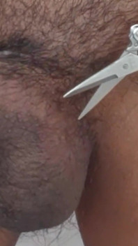 Hair Cutting Black Big Cock Standing Wark