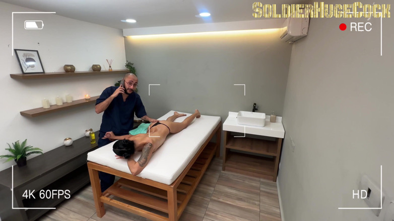 SoldierHugeCock: Cuckold Masseur Security Cam Creampie with His Young Wife