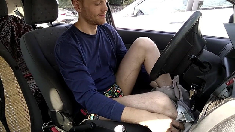 Lana Tuls Production: Fuck myself in the car by two dildos, jerking and...
