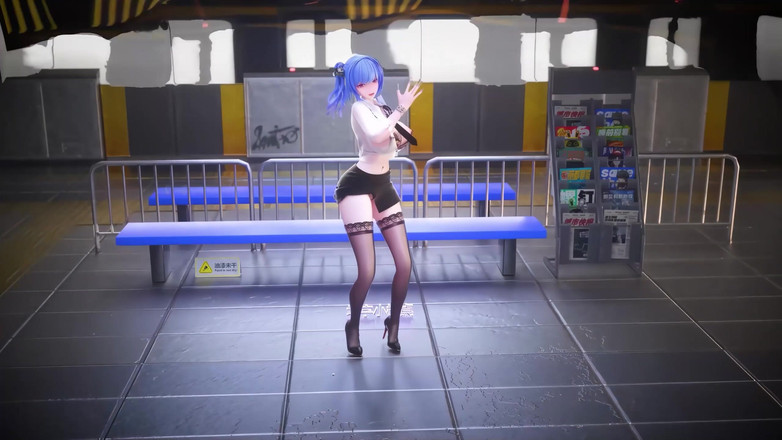 MikuMotion: Uniforme de señora de oficina; Falda lápiz; Tanga de encaje;...