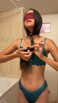 Beautiful Asian in Sexy Lingerie Cuts Very Long Black Hair - Asian Goddess Luna with Hair Fetish Tease & Cutting