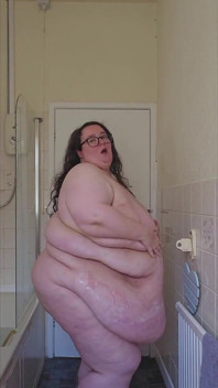 Ssbbw banheiro creme barriga corpo