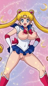 Sailor Moon Shaking Her Tight Bald Ass Pussy
