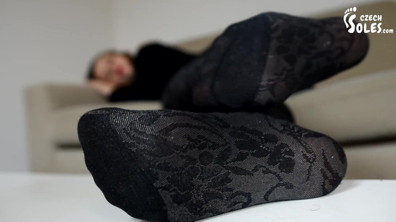 Czech Soles - foot fetish content: Anna in her favorite worn pantyhose teasing you