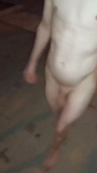 Totally Naked and Barefoot Outdoor