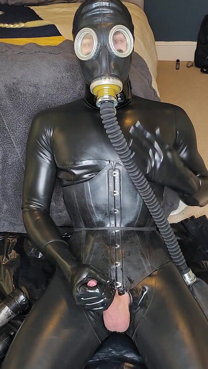 JessicaXD: Latex doll training, gasmask, cock pump, plugged