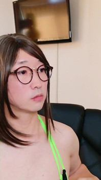 A Girl Who Answers Questions with Her True Face Wearing a Popular Perverted Costume