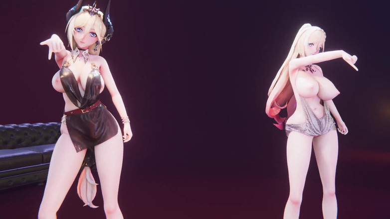 MikuMotion: [mmd] 幽兰戴尔chocolate Cream 双人脱衣舞小穴露出白虎情趣毛衣