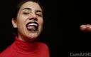 CumArtHD: CFNM - gozada vermelha, lábios pretos - punheta + gozada na boca + porra...